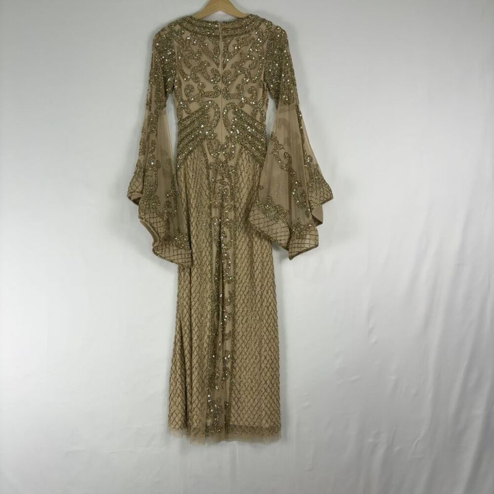 Karen Millen Karen Millen Gold Long Sleeve Dress - Picture 2 of 4